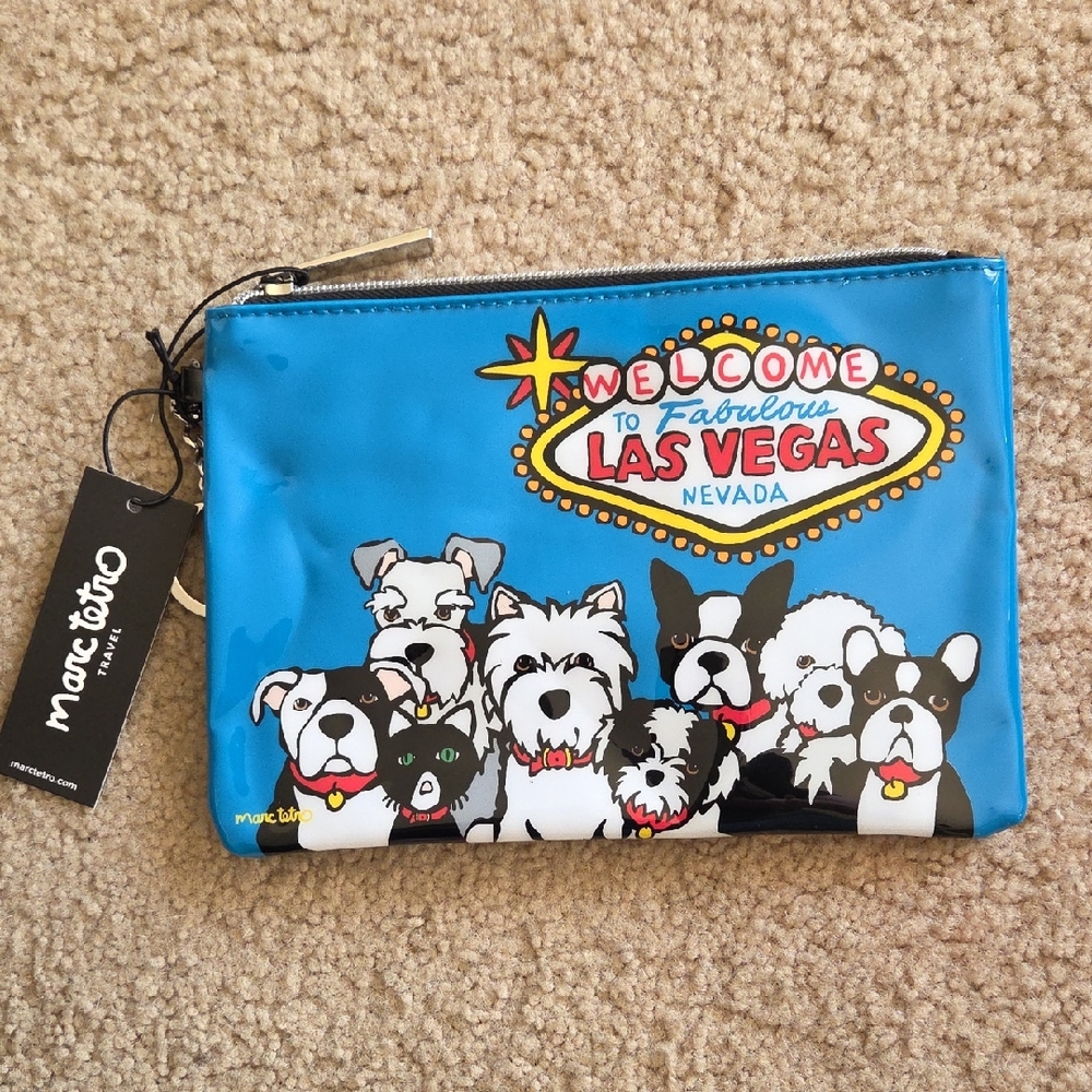 Marc Tetro Blue Travel Bag with Dog Print